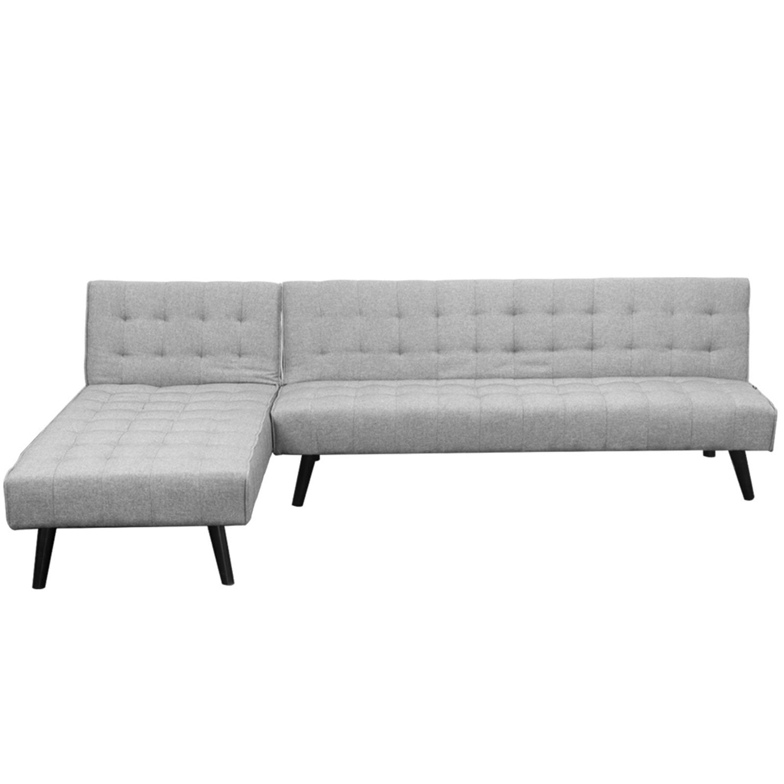 Sarantino 3-Seater Corner Sofa Bed | Lounge Chaise | Light Grey