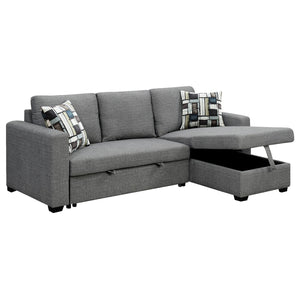 Sarantino Fontana Pullout Sofa Bed with Storage Chaise - Grey