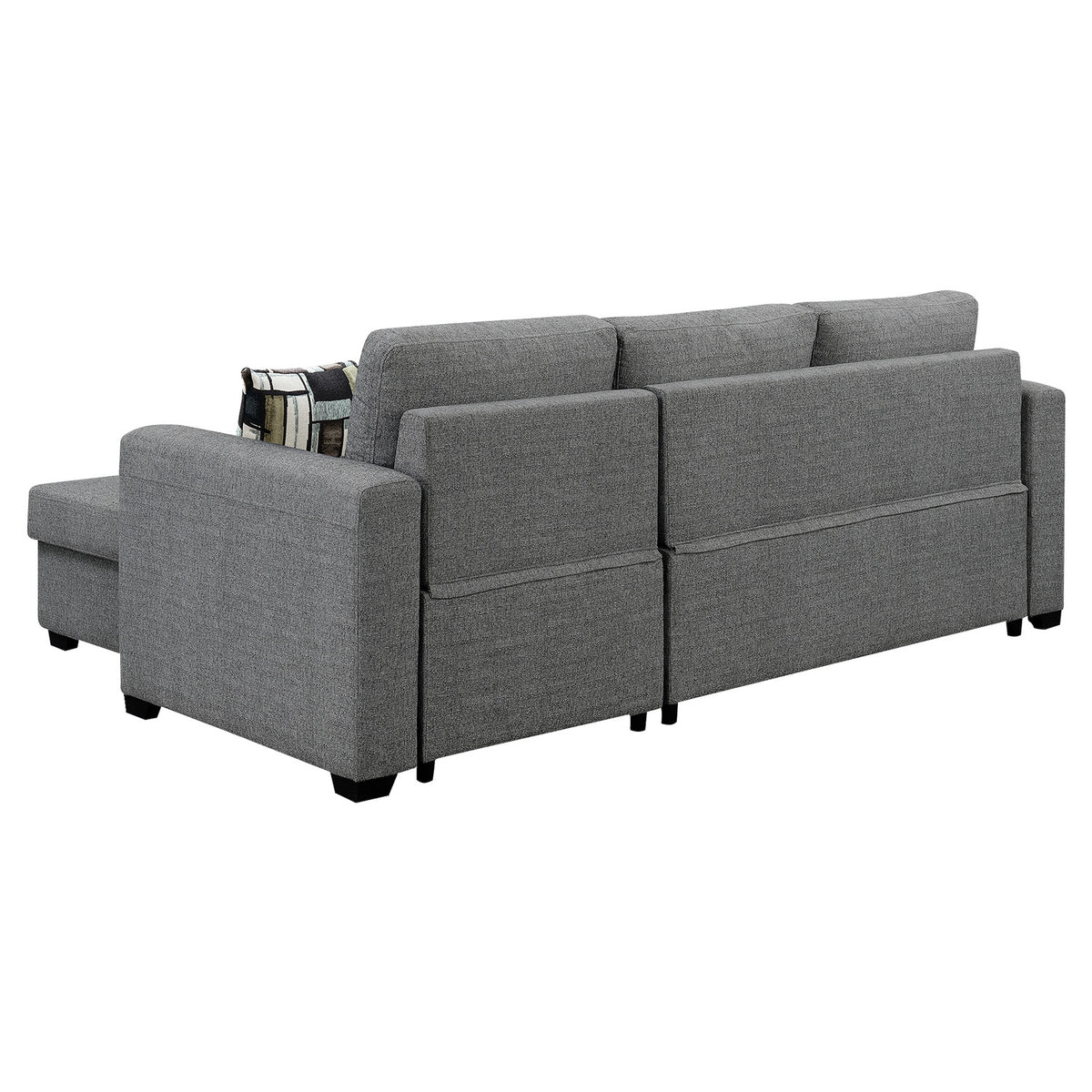 Sarantino Fontana Pullout Sofa Bed with Storage Chaise - Grey