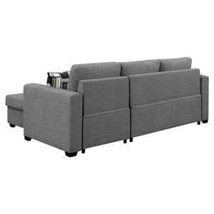 Sarantino Fontana Pullout Sofa Bed with Storage Chaise - Grey