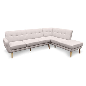 Sarantino L-Shaped Corner Sofa Lounge - Light Grey