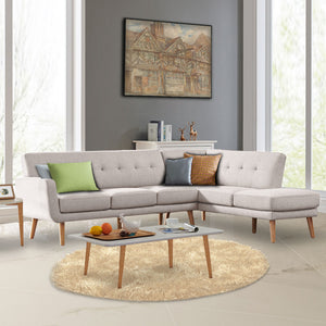Sarantino L-Shaped Corner Sofa Lounge - Light Grey