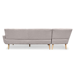 Sarantino L-Shaped Corner Sofa Lounge - Light Grey