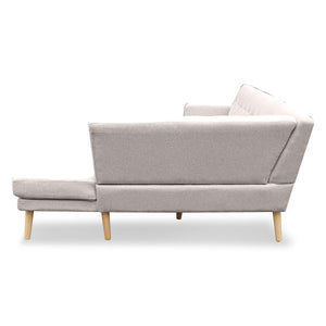 Sarantino L-Shaped Corner Sofa Lounge - Light Grey