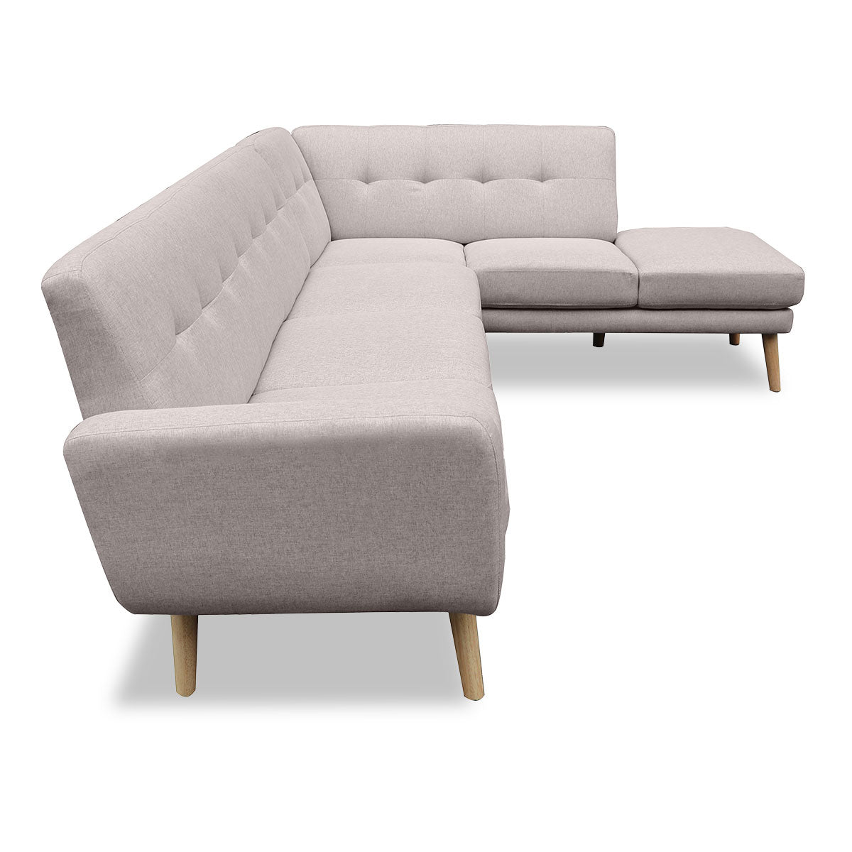 Sarantino L-Shaped Corner Sofa Lounge - Light Grey