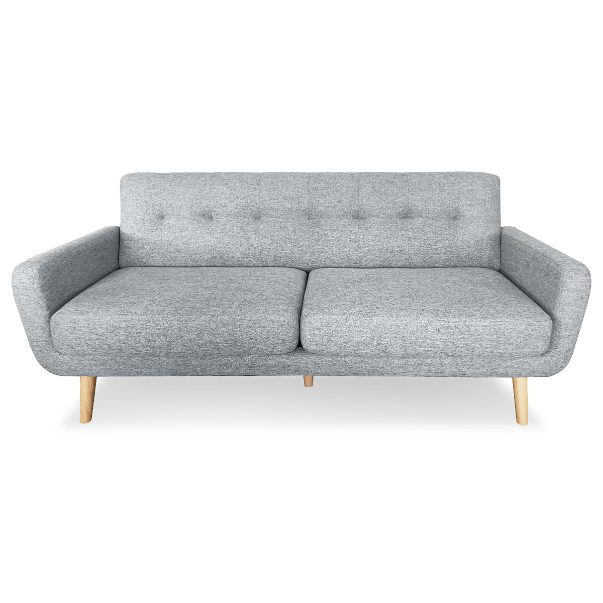 Sarantino 6-Seater Linen Sofa Set - Light Grey