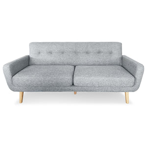 Sarantino 6-Seater Linen Sofa Set - Light Grey