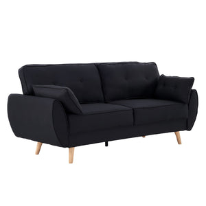 Sarantino 3 Seater Modular Fabric Sofa Bed - Black