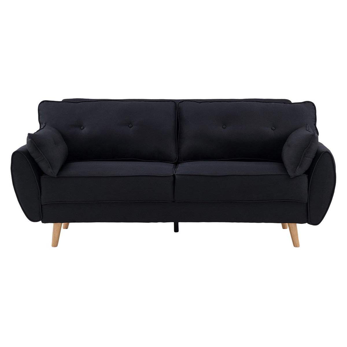 Sarantino 3 Seater Modular Fabric Sofa Bed - Black