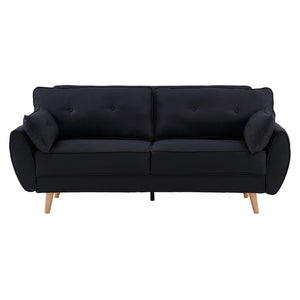 Sarantino 3 Seater Modular Fabric Sofa Bed - Black