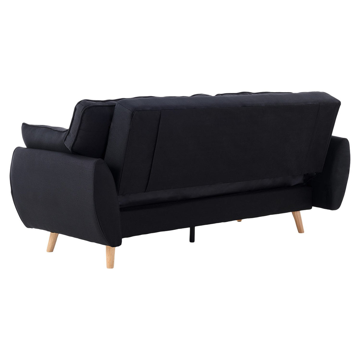Sarantino 3 Seater Modular Fabric Sofa Bed - Black