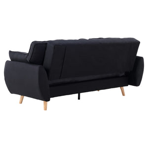 Sarantino 3 Seater Modular Fabric Sofa Bed - Black