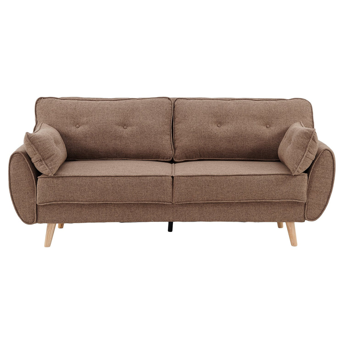 Sarantino 3 Seater Modular Fabric Sofa Bed - Brown