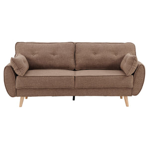 Sarantino 3 Seater Modular Fabric Sofa Bed - Brown