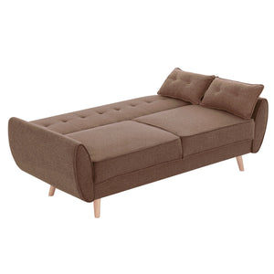 Sarantino 3 Seater Modular Fabric Sofa Bed - Brown