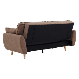 Sarantino 3 Seater Modular Fabric Sofa Bed - Brown