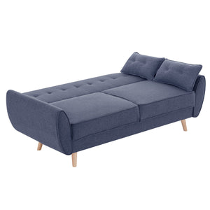 Sarantino 3-Seater Modular Linen Fabric Sofa Bed - Dark Grey | Futon Suite