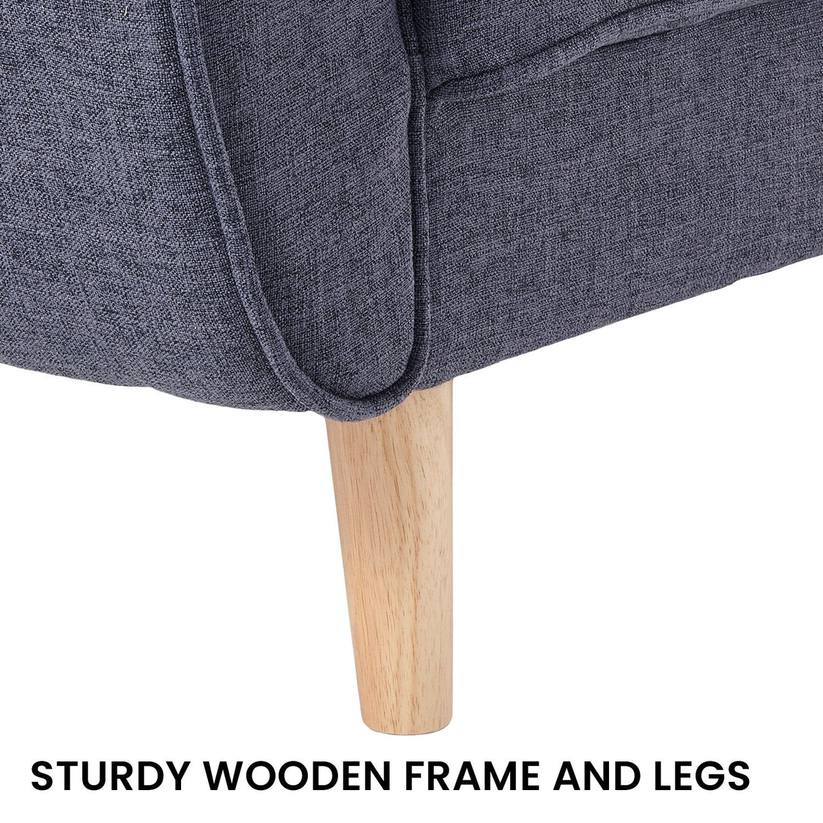 Sarantino 3-Seater Modular Linen Fabric Sofa Bed - Dark Grey | Futon Suite