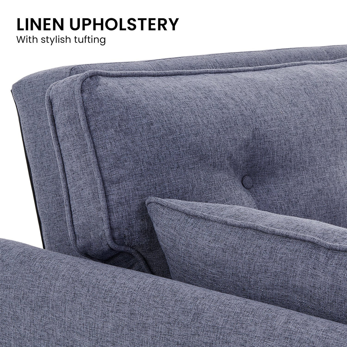 Sarantino 3-Seater Modular Linen Fabric Sofa Bed - Dark Grey | Futon Suite