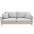 Sarantino 3-Seater Velvet Sofa Bed | Light Grey
