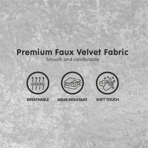 Sarantino 3-Seater Velvet Sofa Bed | Light Grey