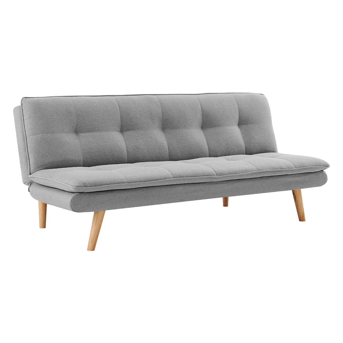 Sarantino 3-Seater Linen Sofa Bed Lounge | Light Grey