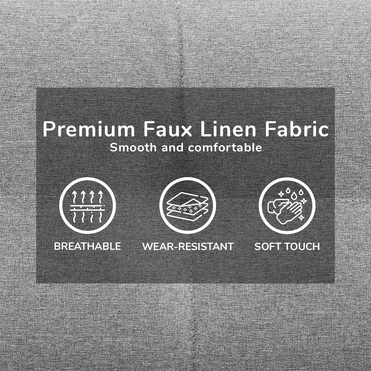 Sarantino 3-Seater Linen Sofa Bed Lounge | Light Grey