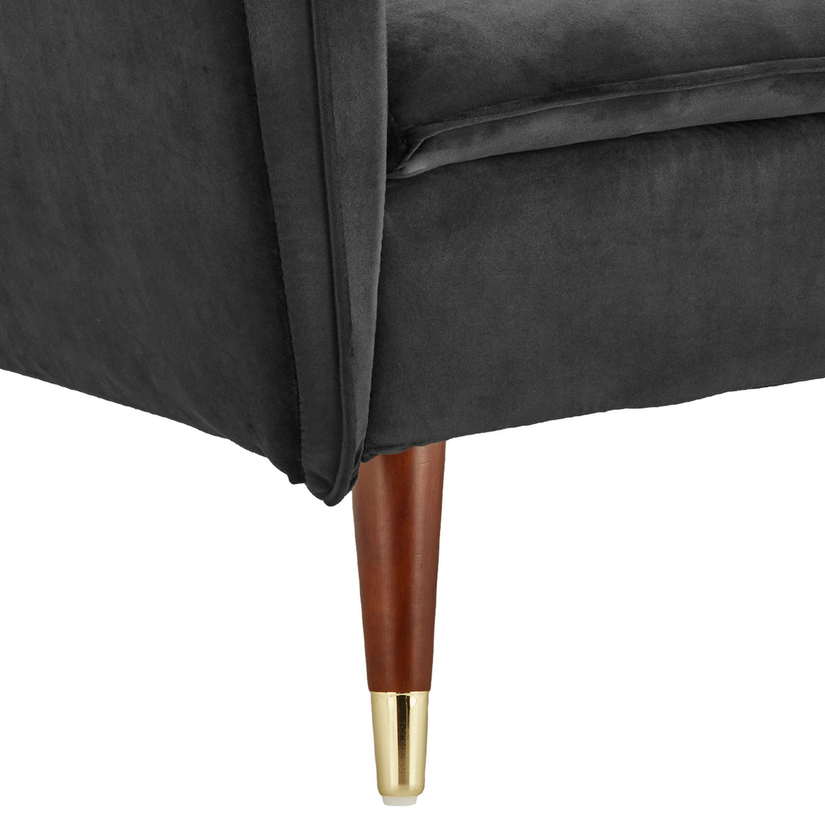 Sarantino Faux Velvet Tufted Sofa Bed - Black