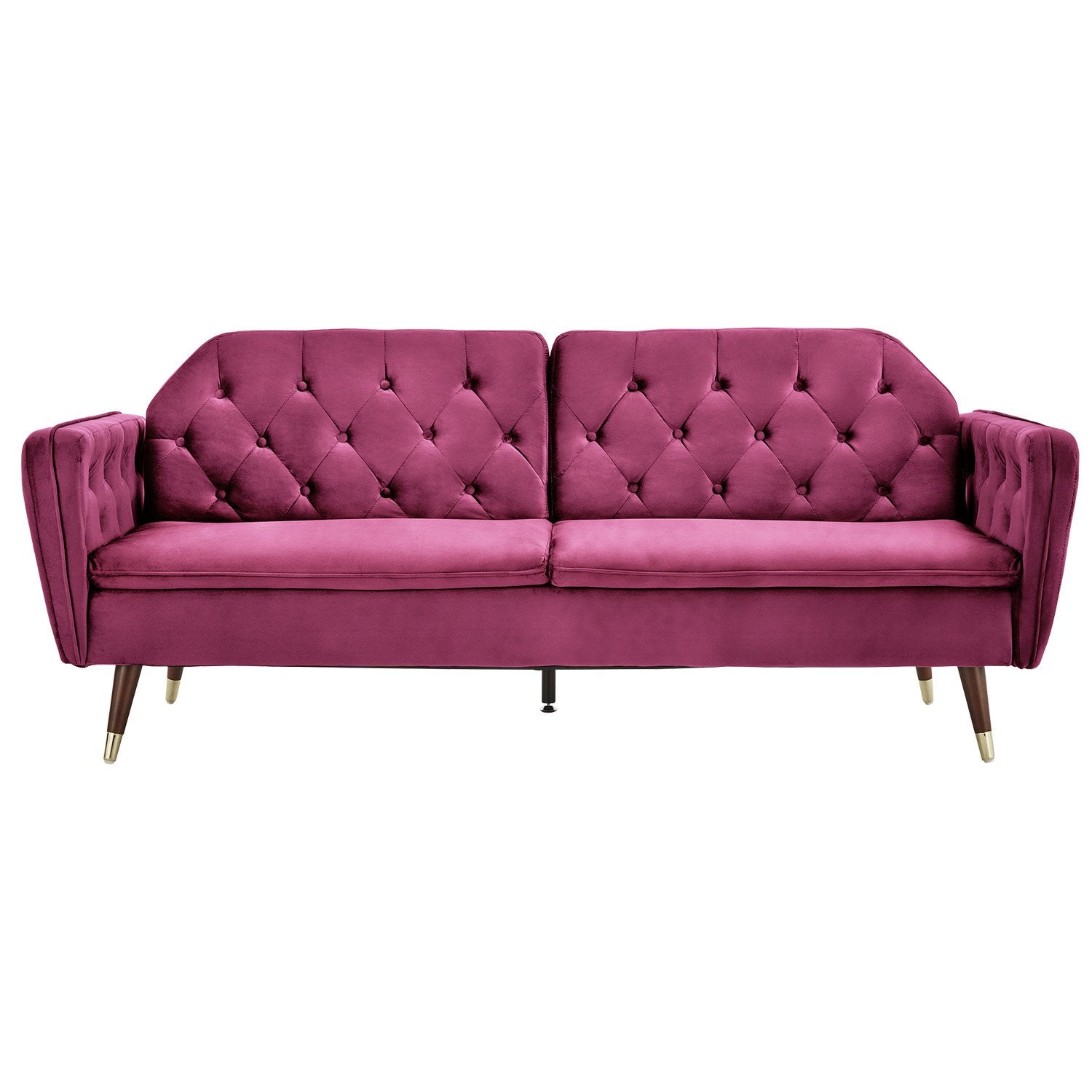 Sarantino Velvet Tufted Sofa Bed | Burgundy