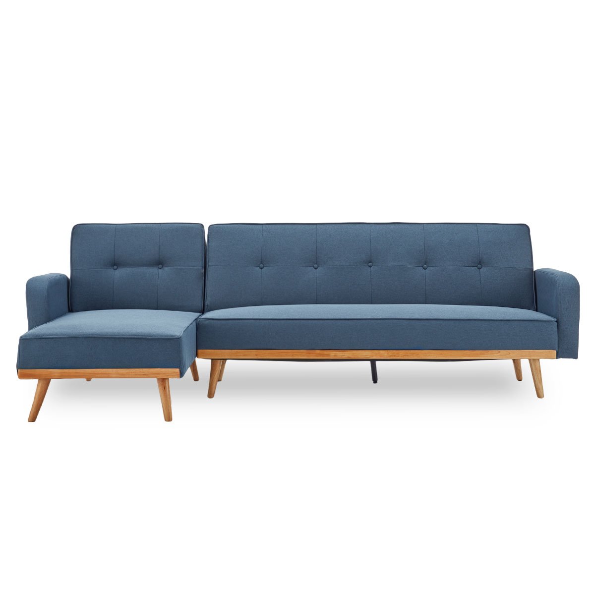 Sarantino 3-Seater Corner Sofa Bed | Chaise Lounge | Blue