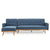 Sarantino 3-Seater Corner Sofa Bed | Chaise Lounge | Blue
