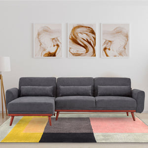 Sarantino Faux Velvet Sofa Bed - Dark Grey