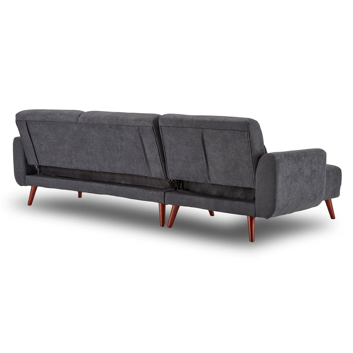 Sarantino Faux Velvet Sofa Bed - Dark Grey