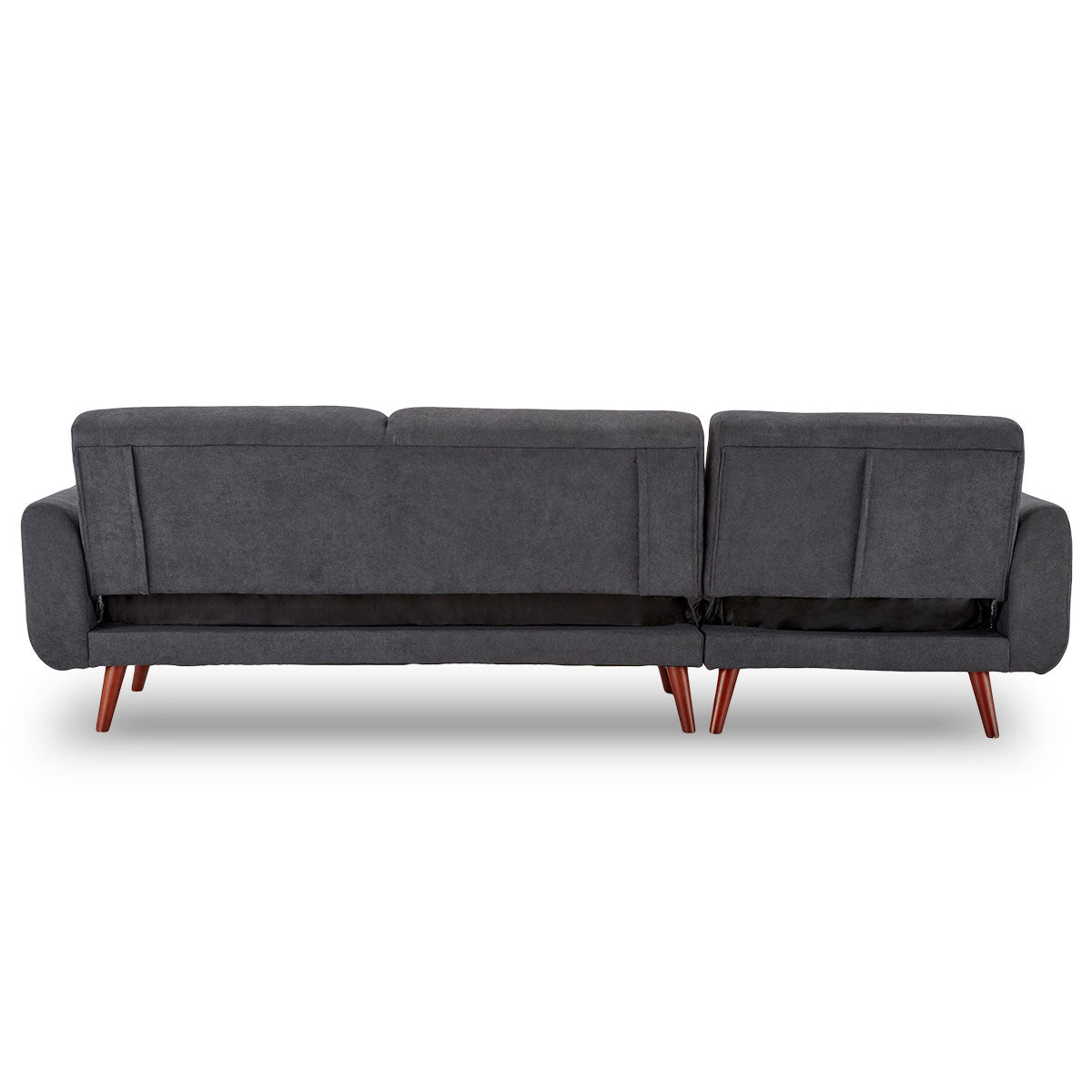 Sarantino Faux Velvet Sofa Bed - Dark Grey