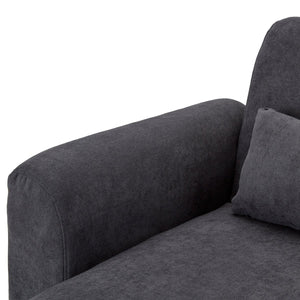 Sarantino Faux Velvet Sofa Bed - Dark Grey