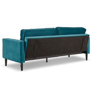 Blue Faux Velvet Sofa Bed Couch Lounge Furniture Suite by Sarantino