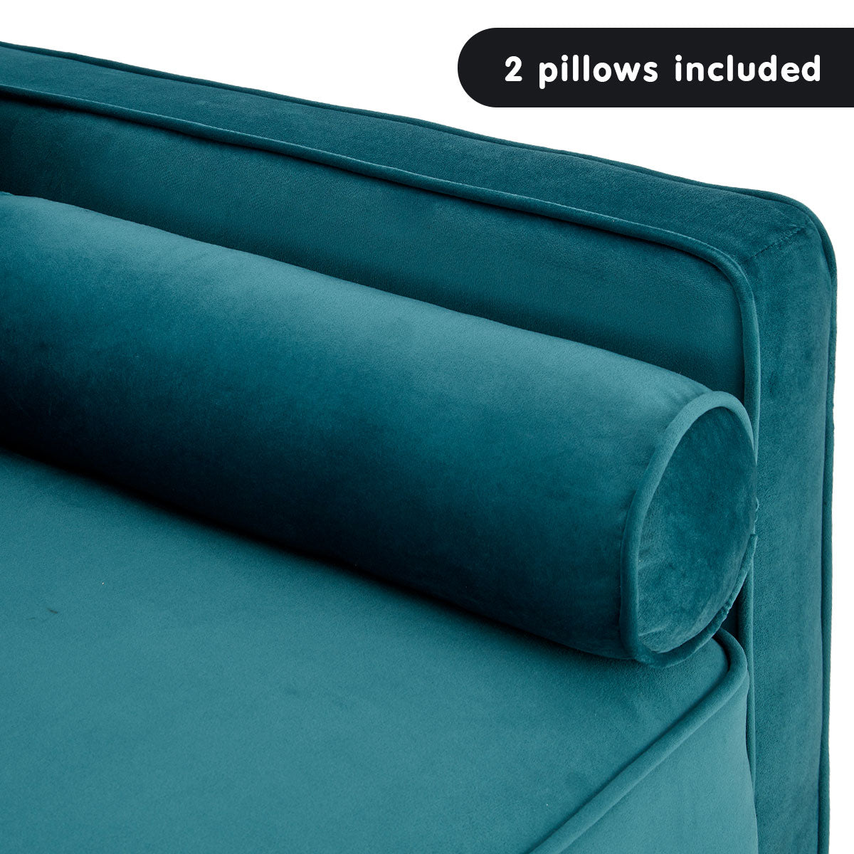Blue Faux Velvet Sofa Bed Couch Lounge Furniture Suite by Sarantino