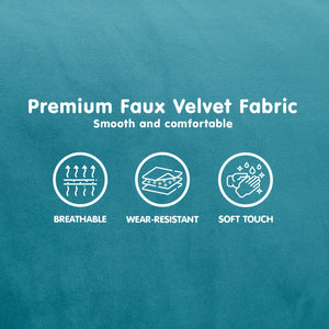 Blue Faux Velvet Sofa Bed Couch Lounge Furniture Suite by Sarantino