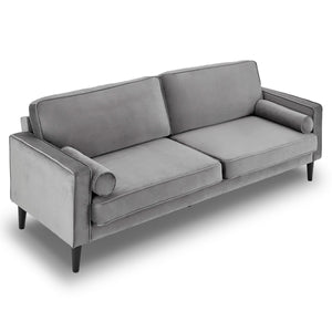 Sarantino Faux Velvet Sofa Bed - Grey