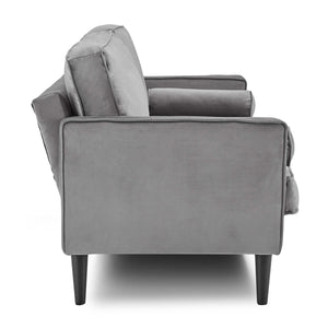 Sarantino Faux Velvet Sofa Bed - Grey