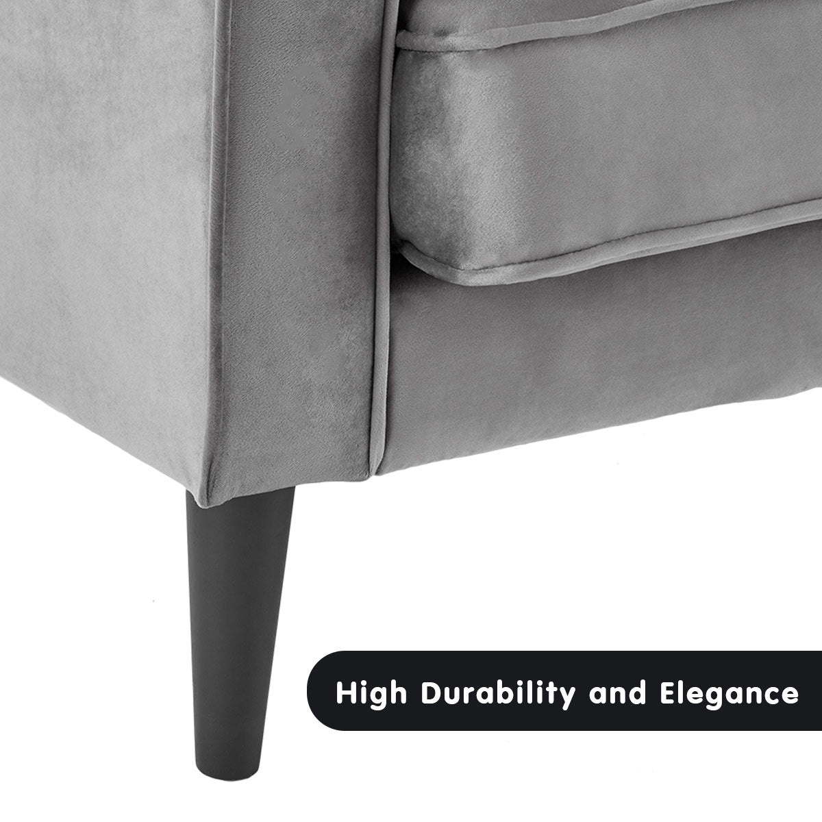 Sarantino Faux Velvet Sofa Bed - Grey