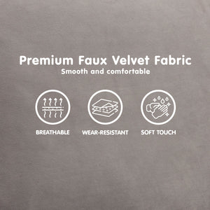 Sarantino Faux Velvet Sofa Bed - Grey