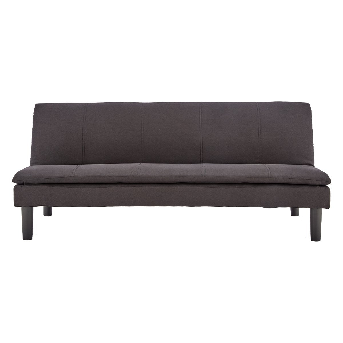 Black 3 Seater Modular Faux Linen Fabric Sofa Bed Couch by Sarantino
