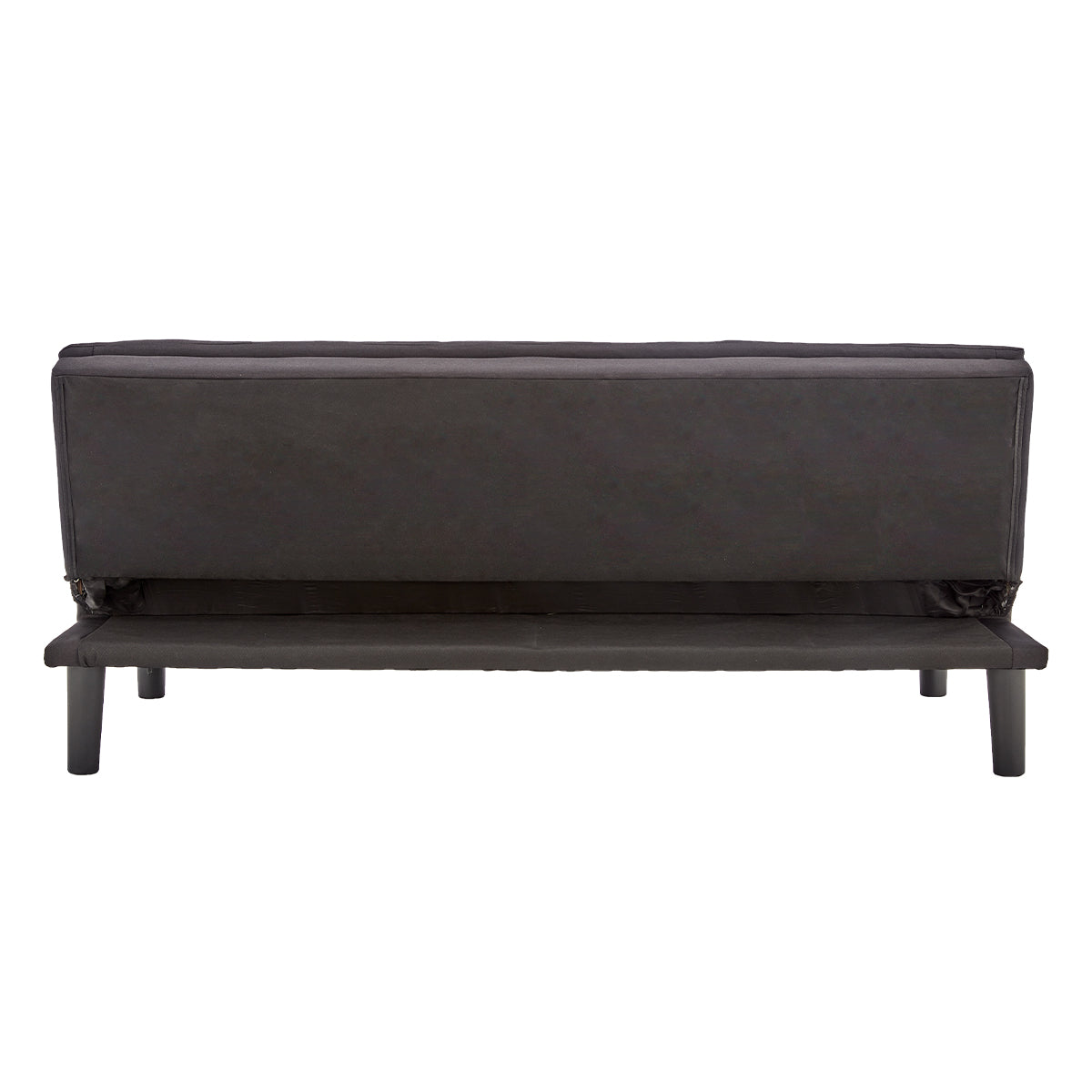Black 3 Seater Modular Faux Linen Fabric Sofa Bed Couch by Sarantino
