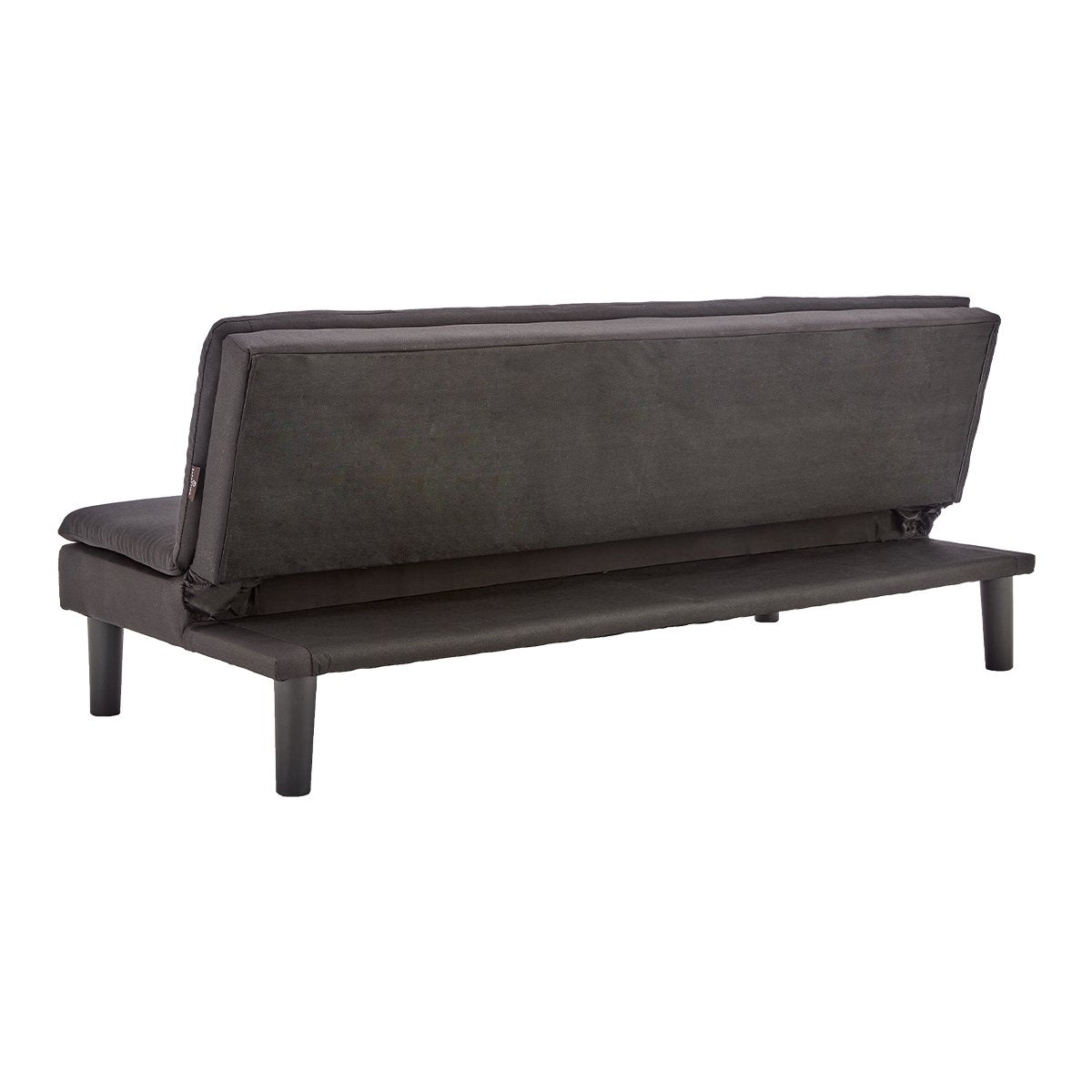 Black 3 Seater Modular Faux Linen Fabric Sofa Bed Couch by Sarantino