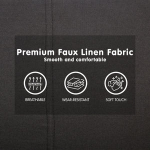 Black 3 Seater Modular Faux Linen Fabric Sofa Bed Couch by Sarantino