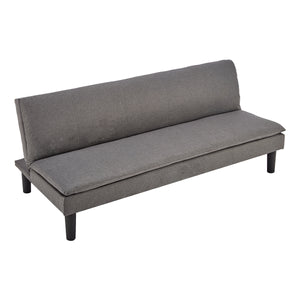 Dark Grey 3 Seater Modular Faux Linen Fabric Sofa Bed Couch by Sarantino