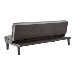 Dark Grey 3 Seater Modular Faux Linen Fabric Sofa Bed Couch by Sarantino
