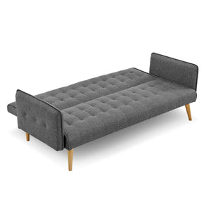 Sarantino 3-Seater Modular Linen Sofa Bed | Armrest | Grey