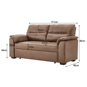 Sarantino Distressed Fabric Sofa Bed | Lounge | Brown